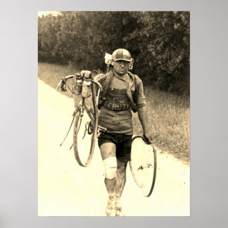 Póster Tour de Francia 1928 Giusto Cerutti Sepia italiano