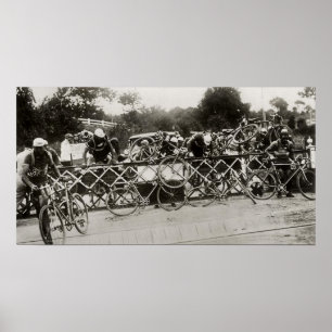 Póster Tour de Francia detenido por tren 1932