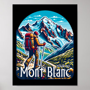 Póster Tour Du Mont Blanc Tmb Suiza Italia Francia Al