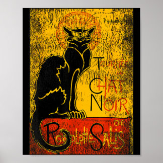 Póster Tour Vintage du Chat Noir Gato Negro Para Hallowee