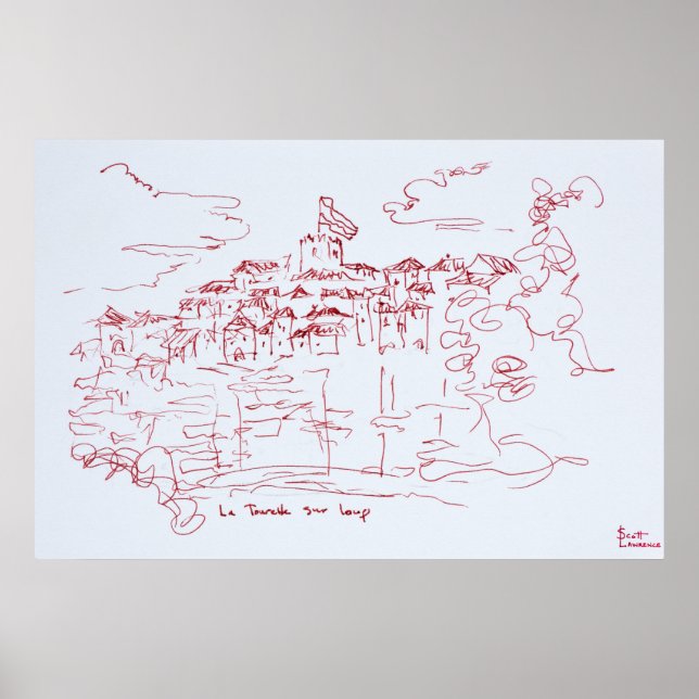 Póster Tourettes sur Loup, Provenza | Sur de Francia (Frente)