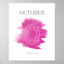 Póster Tourmaline Birthstone Octubre
