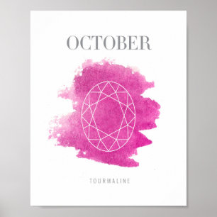 Póster Tourmaline Birthstone octubre