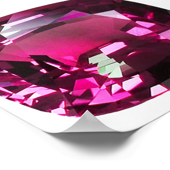 Póster Tourmaline Gemstone Pink (Esquina)