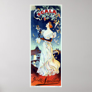 Póster Tous Les Soirs SCALA Yvette Guilbert Ópera france