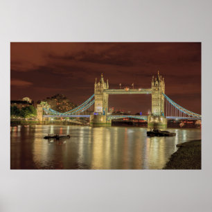 Póster Tower Bridge por la noche, Londres