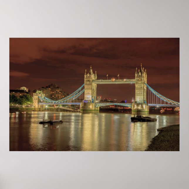 Póster Tower Bridge por la noche, Londres (Frente)