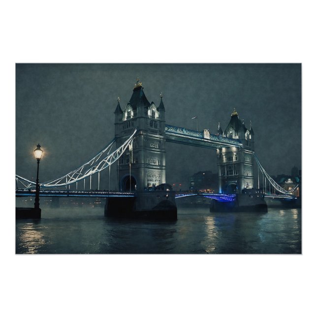 Póster Tower Bridge y London Fog (Anverso)