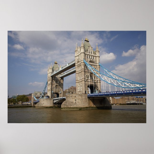 Póster Tower Bridge y River Thames, Londres, (Frente)