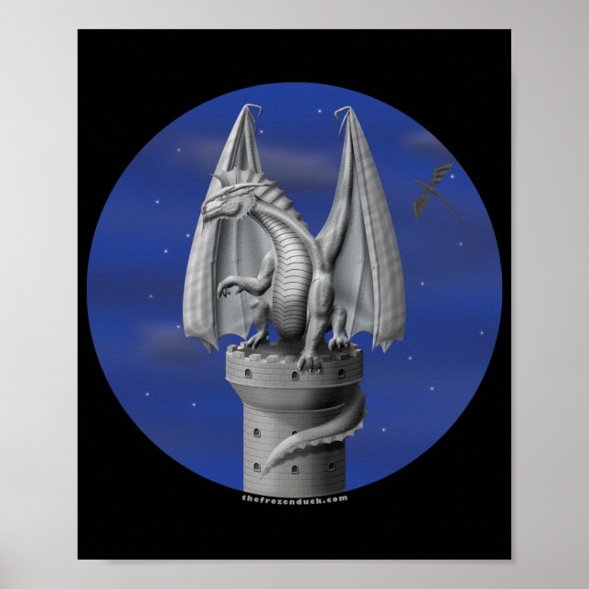 Póster Tower Guardian - Dragón plateado (Frente)