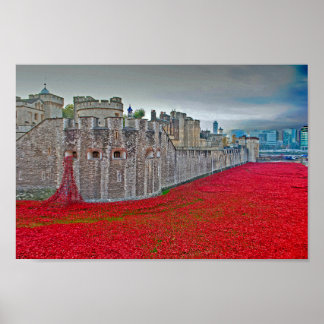 Póster Tower Of London Poppies Red Poppy