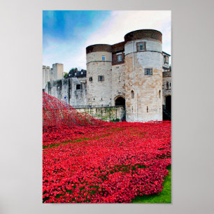 Póster Tower of London Red Poppy Poppies