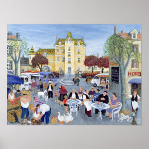 Póster Town Square in Burgundy