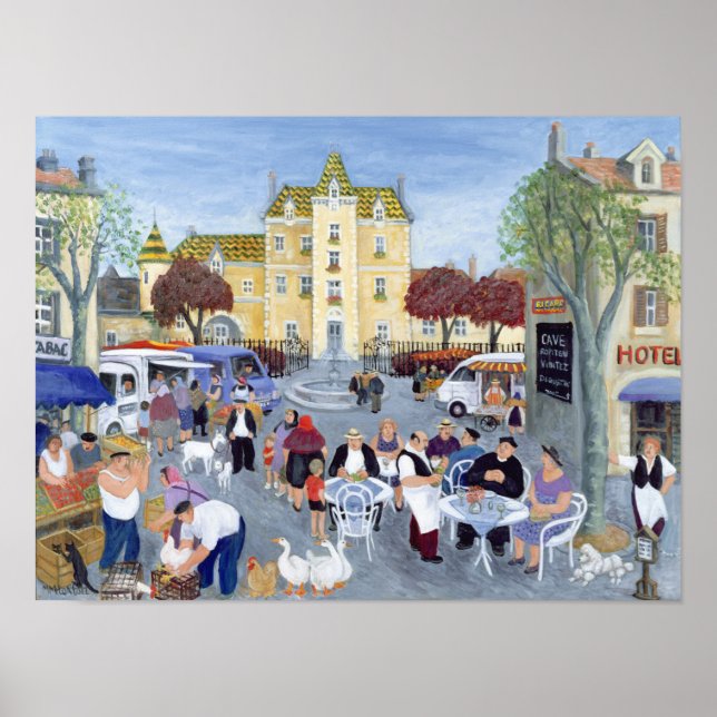 Póster Town Square in Burgundy (Frente)