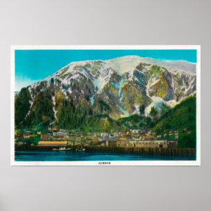 Póster Town View of Juneau, AlaskaJuneau, AK