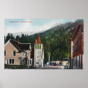 Póster Town View of Mission StreetKetchikan, AK