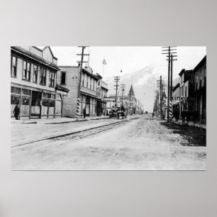 Póster Town View of Skagway, Alaska Photograph