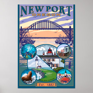 Póster Town Views - Newport, Oregon