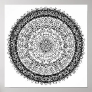 Póster Toxic Beauty Fractal Rust Mandala Template
