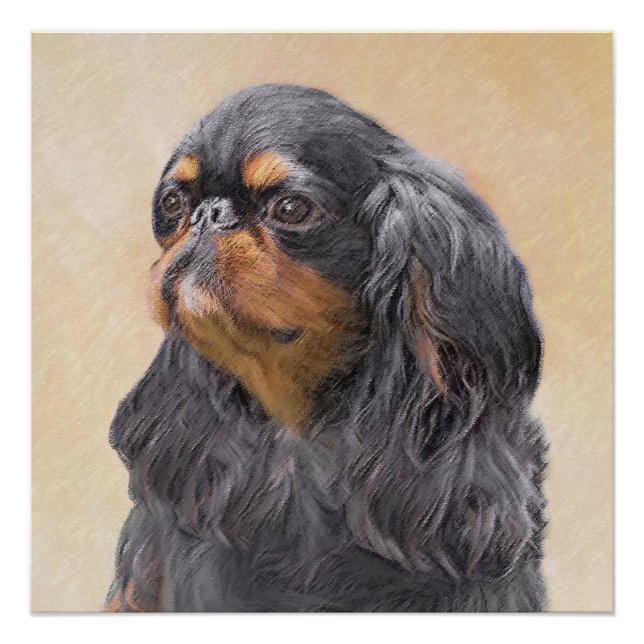 Póster Toy English Spaniel Pintura Original Arte Animal (Anverso)