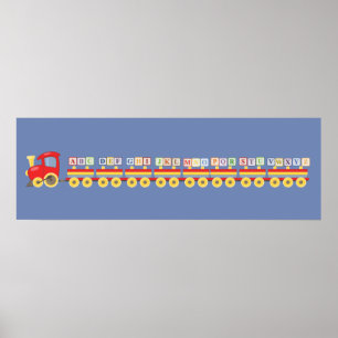 Póster Toy Train Carrying Alphabet Blocks