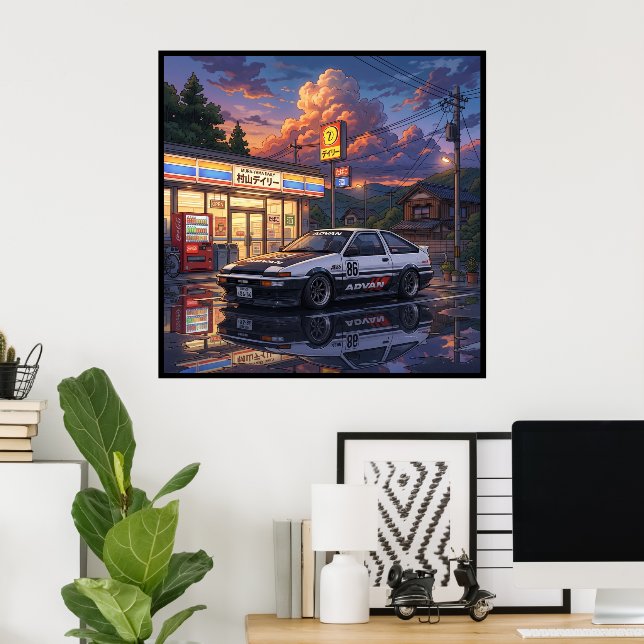 Póster Toyota AE86 Turismo (Oficina en casa)