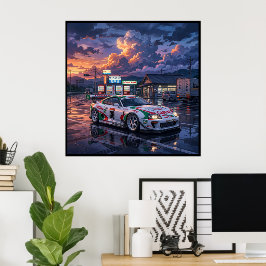 Póster Toyota Supra A80 Castrol TOM’S