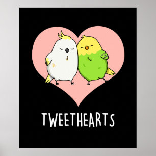 Póster Tquerido Gracioso Aves de Amor Pun Dark BG