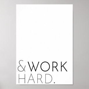 Póster Trabaja Duro – Tipografía Motivacional Minimalista