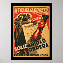 PÓSTER ¡TRABAJADDRES! TRABAJADORES - GUERRA CIVIL ESPAÑOL