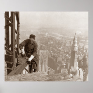 Póster Trabajador de Hierro Empire State Building 1930