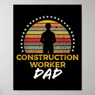 Póster Trabajador de la Construcción Papá, Funny Foreman 
