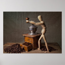 Póster Trabajador del café