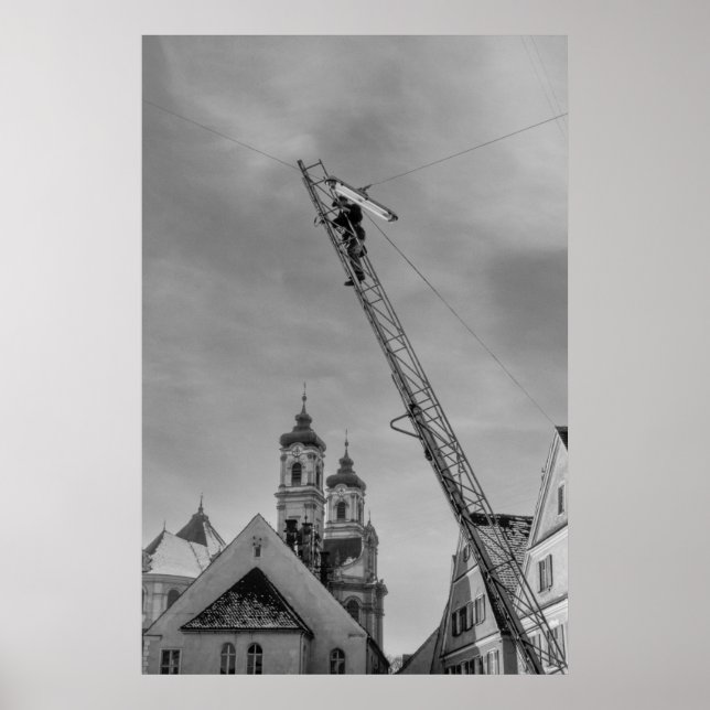 Póster Trabajador europeo de la luz negro y blanco 1968 (Frente)