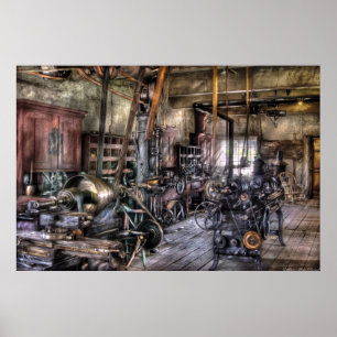 Póster Trabajador metalizado - Correas y pullias