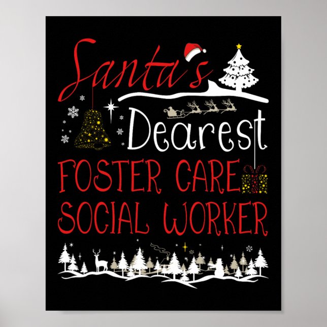 Póster Trabajador social de cuidado de menores Navidades  (Frente)