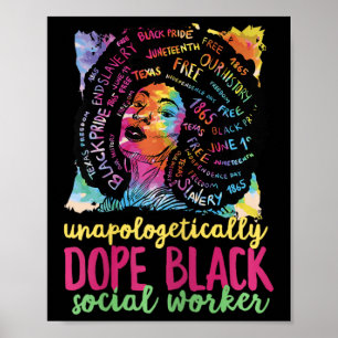 Póster Trabajador Social Negra De Drogas Mes De Historia