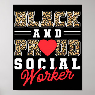 Póster Trabajador Social Negro Y Orgulloso Trabajador Soc