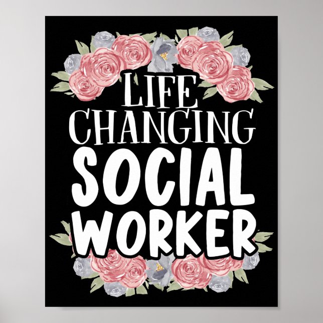 Póster Trabajador social que cambia la vida social (Frente)