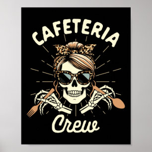 Póster Trabajadora de Cafetería Equipo de Esqueleto de Ca