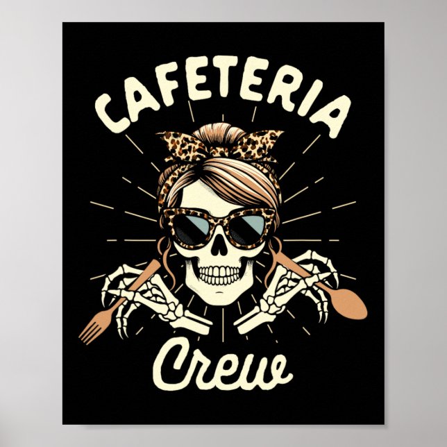 Póster Trabajadora de Cafetería Equipo de Esqueleto de Ca (Frente)
