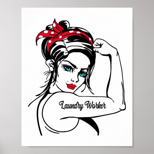 Póster Trabajadora De Lavandería Rosie The Riveter Pin Up (Frente)