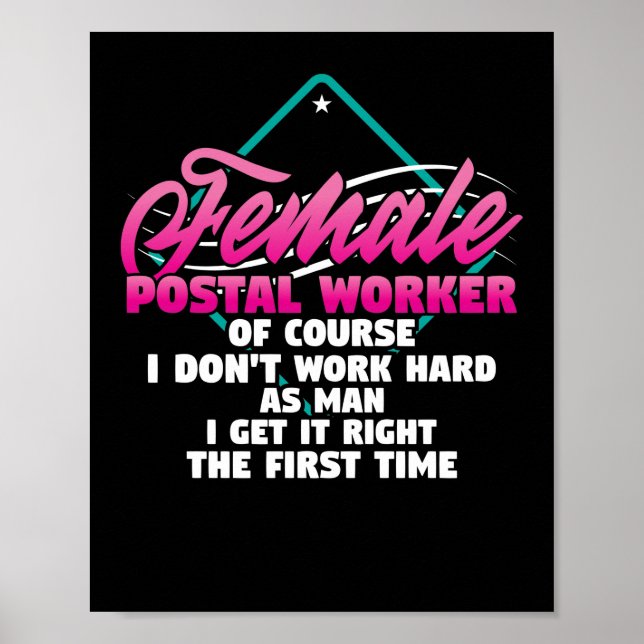 Póster Trabajadora Postal femenina de Mail Lady Carrier (Frente)