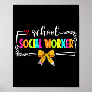 Póster Trabajadora Social Escolar Mujeres Divertidas Últi