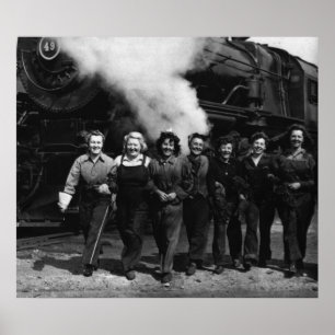 Póster Trabajadoras ferroviarias de la Primera Guerra Mun