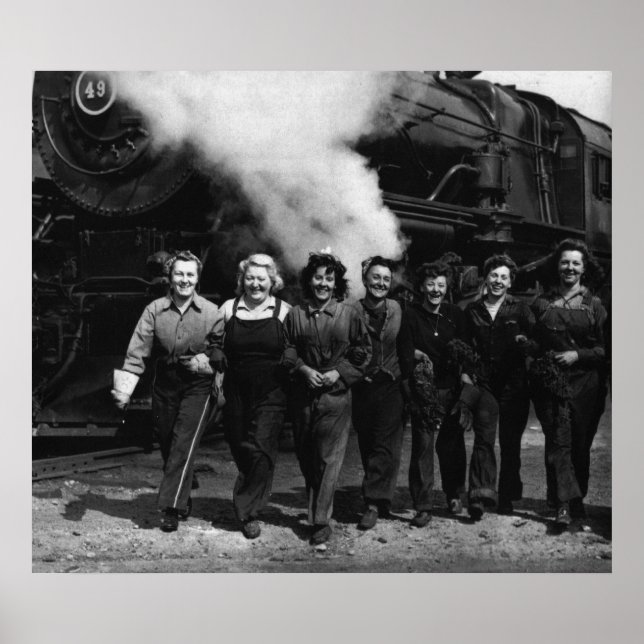 Póster Trabajadoras ferroviarias de la Primera Guerra Mun (Frente)
