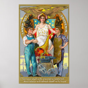 Póster Trabajadores del recuerdo del Día del Trabajo con