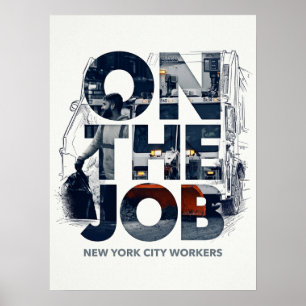 Póster Trabajadores en el trabajo de la ciudad de Nueva Y