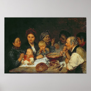 Póster Trabajadores en una tabla, Thueringen, 1875