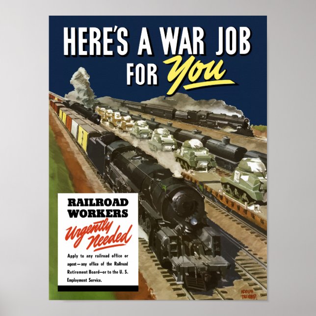 Póster Trabajadores Ferroviarios Necesitados Urgente -- W (Frente)
